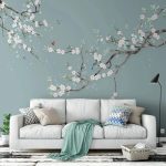 Custom Mural Wallpaper Modern 3D Hand Painted Flowers And Birds Plum Flower Wall Painting