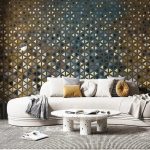 Custom Mural Wallpaper Modern Light Luxury Geometric Relief Art Fresco - Image 2