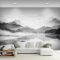 Custom Mural Wallpaper Chinese Style Black And White Artistic Landscape Fresco