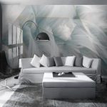 Custom Mural Wallpaper Modern Simple Creative Feather Geometry Gold Fresco - Image 2