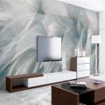 Custom Mural Wallpaper Modern Simple Creative Feather Geometry Gold Fresco