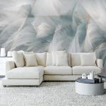 Custom Mural Wallpaper Modern Simple Creative Feather Geometry Gold Fresco - Image 3