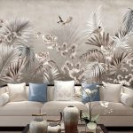 Custom Mural Wallpaper Retro Leaf Nordic Art Photo Wall Paper